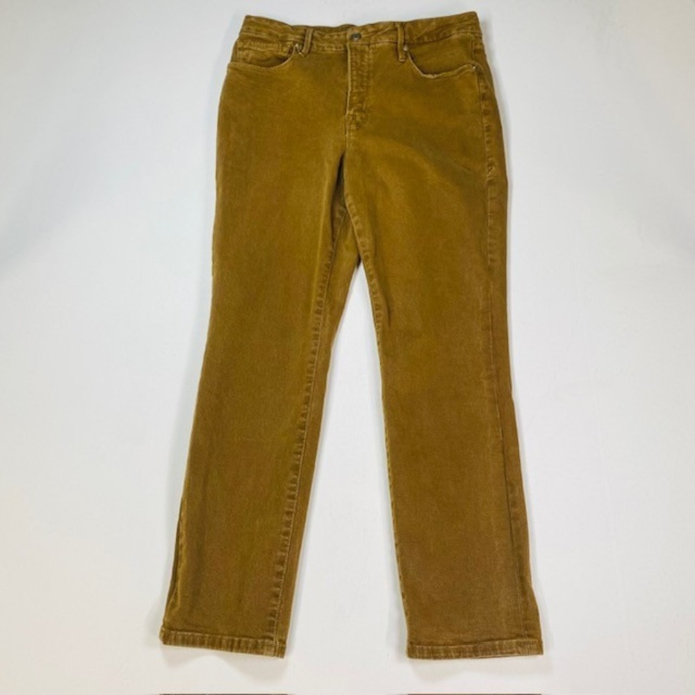 Good American Straight Leg Jeans‎ Tobacco Brown High Rise Stretch Denim 12/31